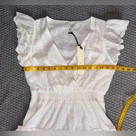 Pinch white eyelets tiered mini dress size medium new - Picture 4 of 6